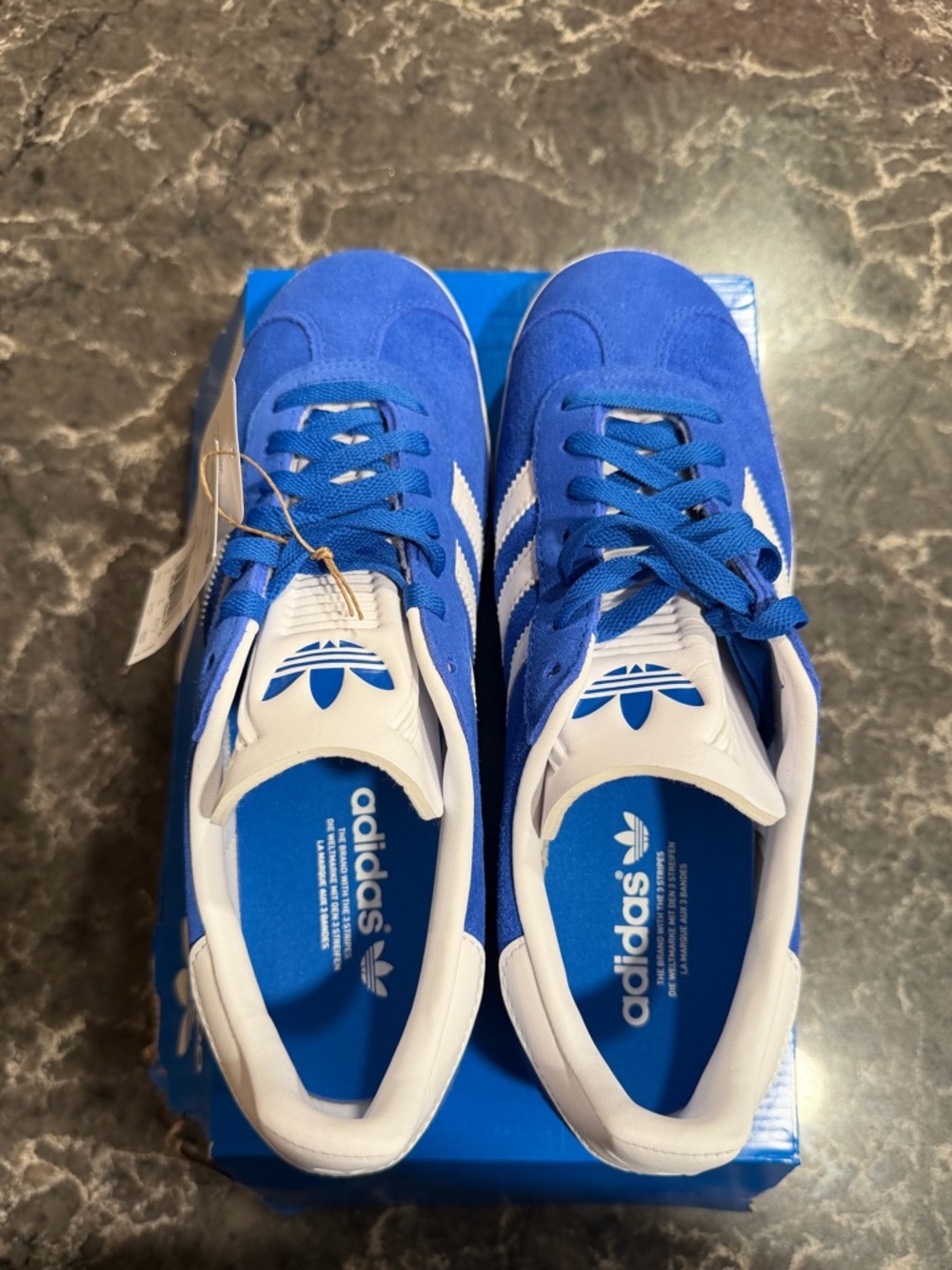 NEW Adidas Originals Gazelle- Blue Cloud White (IG2093) - Picture 4 of 8
